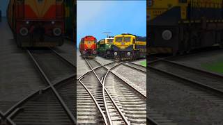 TRAINS CROSSING CURVED BRANCHED RAILROAD TRACKS [upl. by Justen]