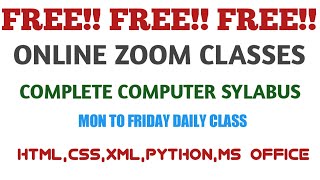 FREE ZOOM CLASSES FOR COMPUTER SCIENCE  BY FINISHERS [upl. by Roanne]