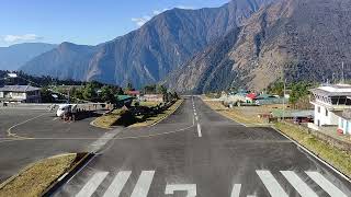 World Most dangerous plane landing Lukla airport enjoy the adventure in the lap of Nepals Mountain [upl. by Melborn]