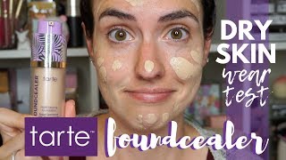 Tarte Babassu Foundcealer Skincare Foundation  DRY SKIN Demo  Wear Test [upl. by Farrar]