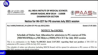 aiimspg2021 INICET JULY 2021 COUNSELLING SCHEDULE ANNOUNCED CHECK DETAILS [upl. by Shana]