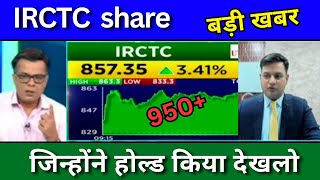 IRCTC share latest news today IRCTC share news today Target Price share analysis buy or sell [upl. by Eiramnaej580]