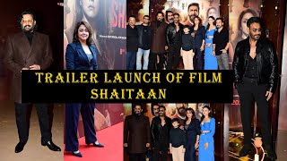 Ajay Devgan R Madhavan amp Jyothika Saravanan Trailer Launch Of Film Shaitaan Press Conference [upl. by Sedruol]