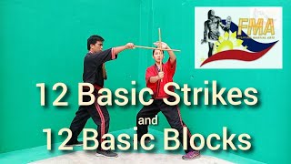 12 BASIC STRIKES AND 12 BASIC BLOCKS  ARNIS [upl. by Ykcir]