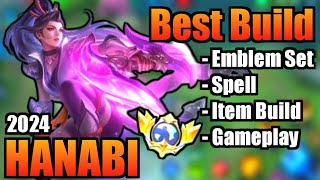 HANABI BEST BUILD 2024  TOP 1 GLOBAL HANABI BUILD  HANABI  MOBILE LEGENDS  MLBB [upl. by Cart704]