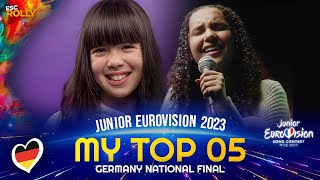 🇩🇪 German National Final  My Top 5 Germany Junior Eurovision 2023 [upl. by Rhines]