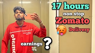 🥵17 hours nonstop zomato delivery how much i earned💰👿🔥 75 days earn 1lakhs challenge😱Tamil [upl. by Corrina52]