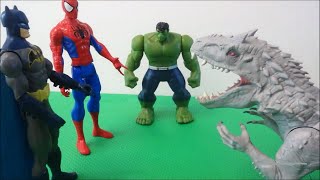 DINOSSAURO DE BRINQUEDO INDOMINUS REX vs SPIDERMAN  Funny [upl. by Healy]