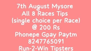 7th August 2024 Mysore Horse Race Tips  Run2Win Tipsters [upl. by Sleinad138]