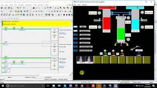 Bottle fill up amp capping project Omron PLC amp HMI [upl. by Ettenim]