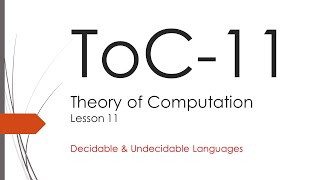 Theory of Computation  Lesson 11  Cukurova University  Department of Computer Engineering [upl. by Callida]