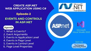 Create ASPNET Web Application using C Episode2 Events and Controls in ASPNET  Web Forms [upl. by Amoihc]