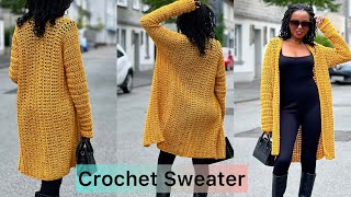 Crochet Lightweight Cardigan Made From 2 Panels Beginner Friendly crochetcardigans howtocrochet [upl. by Moreen783]