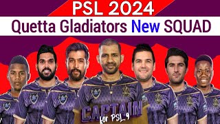 Quetta Gladiator Squad for psl 2024  Quetta Gladiators Squad 2024  PSL 9 Quetta Gladiator [upl. by Nosiram352]