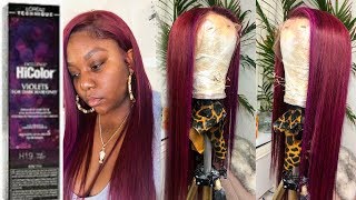 DYING HAIR VIOLET  LOREAL HICOLOR TRUE VIOLET  CHANTICHE 360 LACEFRONT WIG [upl. by Lsiel]