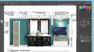 Photoshop Advanced Using Photoshop to Produce a Rendered Interior Elevation [upl. by Annora742]
