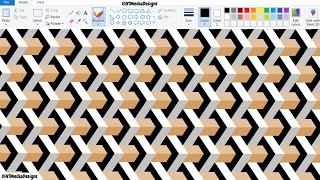 73 3D wall painting design in MS Paint  Easy Op Art Drawing in MS Paint ATMediaDesigns [upl. by Aineval384]