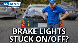 Car Brake Lights Stuck On  Off Cant Start Brake Switch Diagnosis [upl. by Ricoriki]