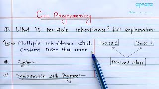 Multiple Inheritance in c  Learn Coding [upl. by Aihsenak]