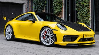 TECHART modified Porsche 911 GTS 992 in Racing Yellow with 560 hp amp lightweight package [upl. by Naaitsirhc995]