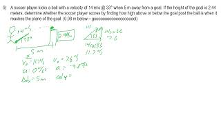 2D Kinematics Projectile Motion Problem [upl. by Gnohc998]