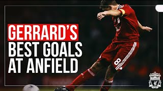 Steven Gerrards BEST GOALS at Anfield  Longrange rockets solo runs freekicks [upl. by Ellata]