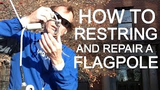 FlagDeskcom  How to replace flag pole rope proper knot and flag snap hooks [upl. by Hsirrehc453]