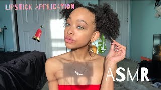 ASMR  Lipstick Application  Slight Inaudible  Tapping  Mouth Sounds [upl. by Murdock]