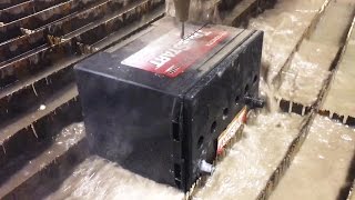 A Car Battery and Alternator cut in half With A Waterjet [upl. by Barger]