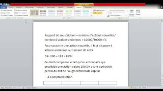 Comptabilité approfondie  augmentation de capital TP [upl. by Hite]