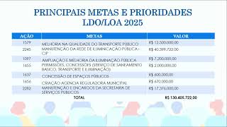 Lei de Diretrizes Orçamentárias  LDO e Lei Orçamentária Anual  LOA exercício de 2025 [upl. by Eatnad]