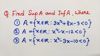 4 Example of Supremum and infimum  Real Analysis [upl. by Simetra]