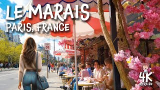 Lively Le MARAIS PARIS 4K Travel Walk [upl. by Geer]