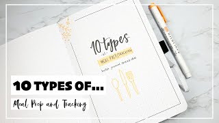 10 Types of Meal PrepTrackers  Bullet Journal Designs [upl. by Shishko]