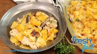 Hearty Chicken Mushroom Potato Bake with Bacon Recipe [upl. by Evelina676]