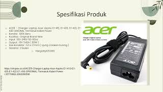 RIVIEW CHARGER LAPTOP ACER Ulfa x Fina [upl. by Euqinommod278]