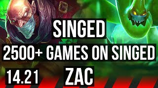 SINGED vs ZAC TOP  Rank 1 Singed 2500 games  EUW Challenger  1421 [upl. by Eatnuahc]