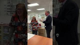 Would you let Mike do your flu shot He’s got experience 🐱 undercoverboss neohio northeastohio [upl. by Oilla]