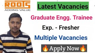 Graduate Engineer Trainee Vacancies in Roots Industries I Mechanical Jobs I Fresher Jobs 2024 [upl. by Elcin]