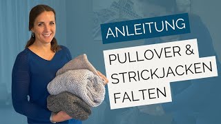 Pullover und Strickjacken übersichtlich platzsparend amp knitterschonend als Päckchen falten [upl. by Allecram]