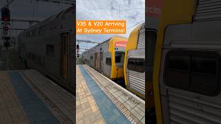 Interurban V Sets V35 amp V20 Arriving at Sydney Terminal shorts travel sydneytrains [upl. by Argella]