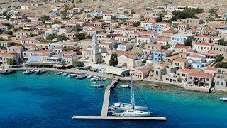 Amazing Halki Chalki IslandGreeceDodecanese  Drone video in 4K [upl. by Aser295]