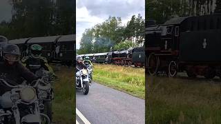 Steam Train and Motorcycles Epic Parallel Journey Through the Countryside train [upl. by Daffodil378]