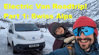 Part 1 ELECTRIC CAMPERVAN winter road trip  UK to Greece via Swiss Alps [upl. by Guria]