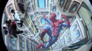 Trick Art 3D by Kurt Wenner at Universal Studios Japan featuring Spiderman [upl. by Mintun]