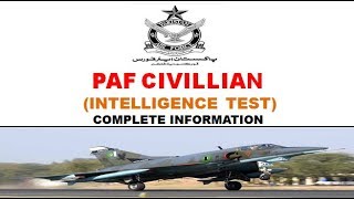 PAF  CIVILIAN  INTELLIGENCE TEST  COMPLETE INFORMATION [upl. by Orpheus]