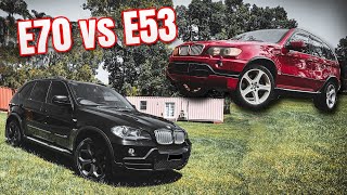 BMW X5 E53 46is vs X5 E70 48 0100kmh 062mph Which one is FASTEST [upl. by Grishilda]