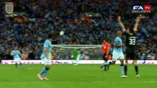 PITCHCAM Exclusive Pitchside highlights Wigan vs Manchester City 10 FA Cup Final 2013 [upl. by Elaval669]