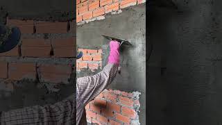 Plastering method 🧱shorts plaster satisfying [upl. by Aika]