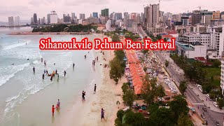 4K Sihanoukville drone footage of Pchum Ben festival 2021 [upl. by Albina571]